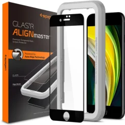 Szkło Hartowane SPIGEN Alm Glass Fc iPhone SE 2022 2020 7 8 Black Czarne