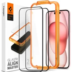Szkło Hartowane Spigen Alm Glass Fc 2-pack iPhone 15 Plus Black
