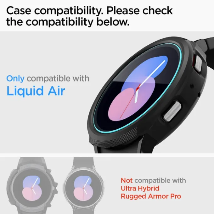 SZKŁO HARTOWANE SPIGEN GLAS.TR ”EZ-FIT” 2-PACK GALAXY WATCH 4 / 5 (40 MM)