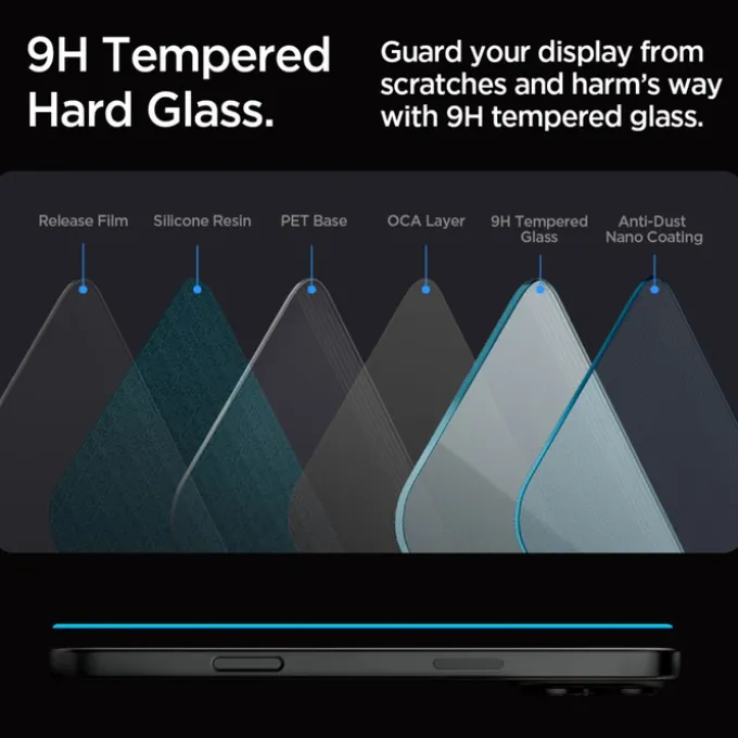 SZKŁO HARTOWANE SPIGEN GLAS.TR ”EZ FIT” 2-PACK IPHONE 16 PRO, 17, 17 PRO CLEAR