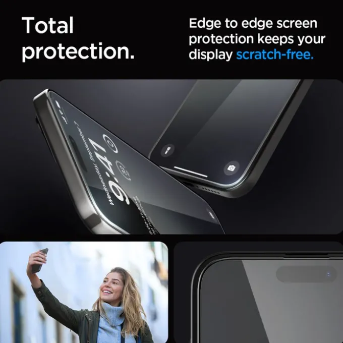 Szkło Hartowane Spigen Glas.tr ”ez Fit” Fc iPhone 15 Pro Black