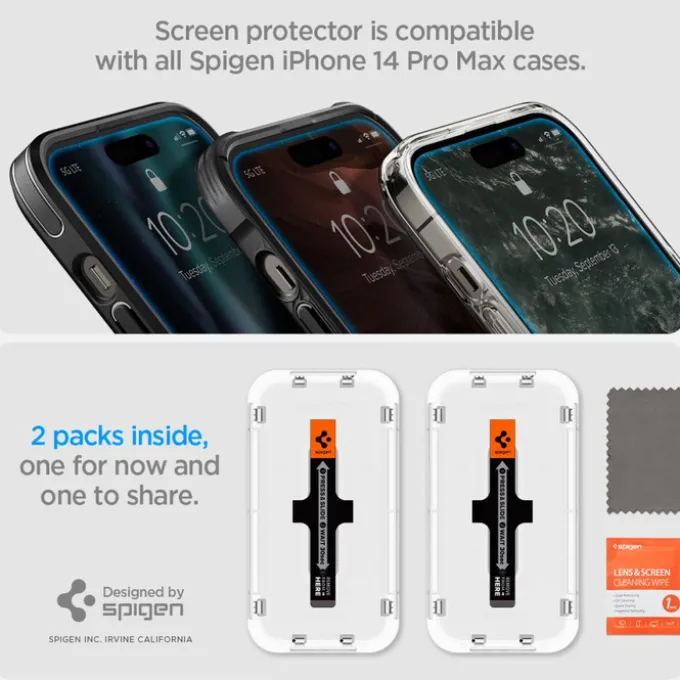 Szkło Hartowane Spigen Glas.tr ”ez Fit” 2-pack iPhone 14 Pro Max Clear