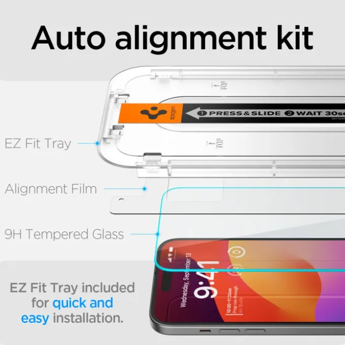 Szkło Hartowane Spigen Glas.tr ”ez Fit” 2-pack iPhone 16 / 15 Clear