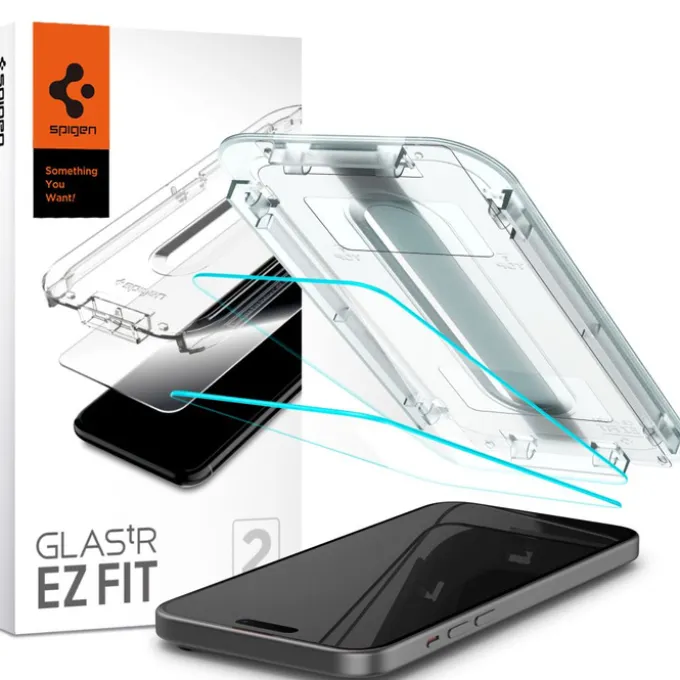 Szkło Hartowane Spigen Glas.tr ”ez Fit” 2-pack iPhone 16 / 15 Clear