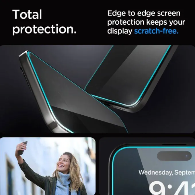 Szkło Hartowane Spigen Glas.tr ”ez Fit” 2-pack iPhone 15 /16 Privacy