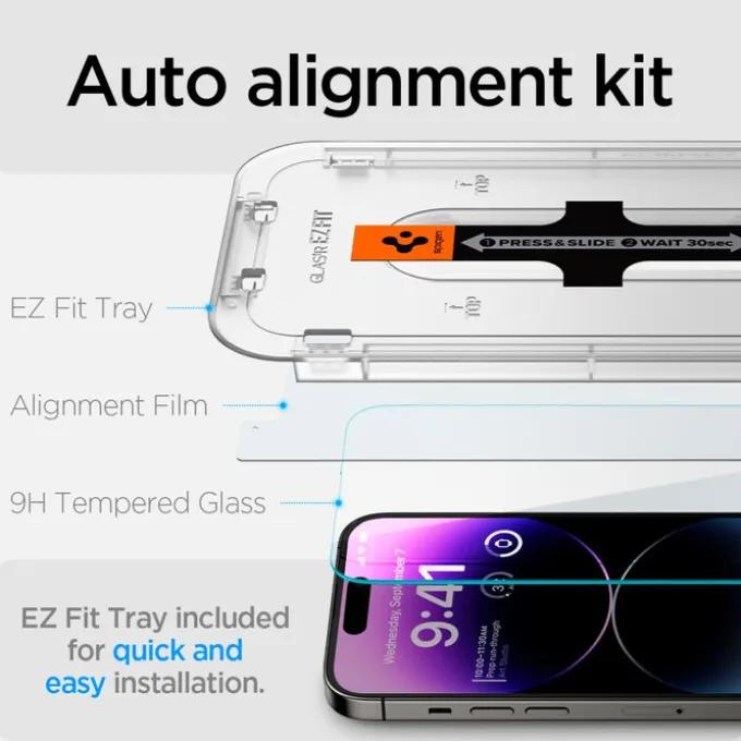 Szkło Hartowane Spigen Glas.tr ”ez Fit” 2-pack iPhone 14 Pro Clear