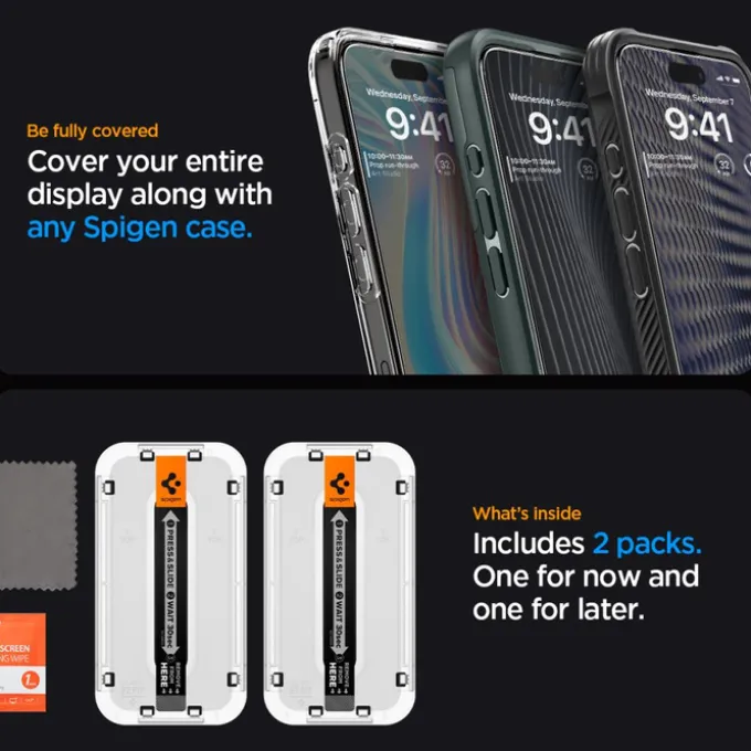 Szkło Hartowane Spigen Glas.tr ”ez Fit” Fc 2-pack iPhone 15 Pro Max Black