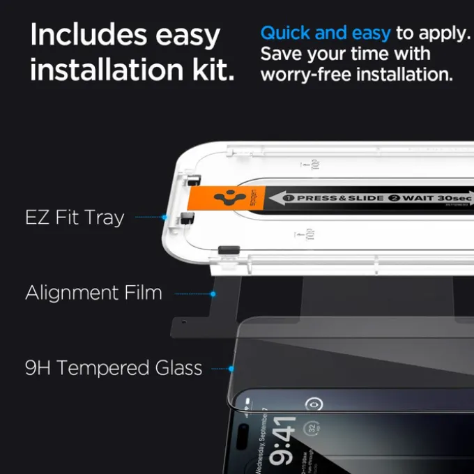 Szkło Hartowane Spigen Glas.tr ”ez Fit” Fc 2-pack iPhone 15 Pro Max Black