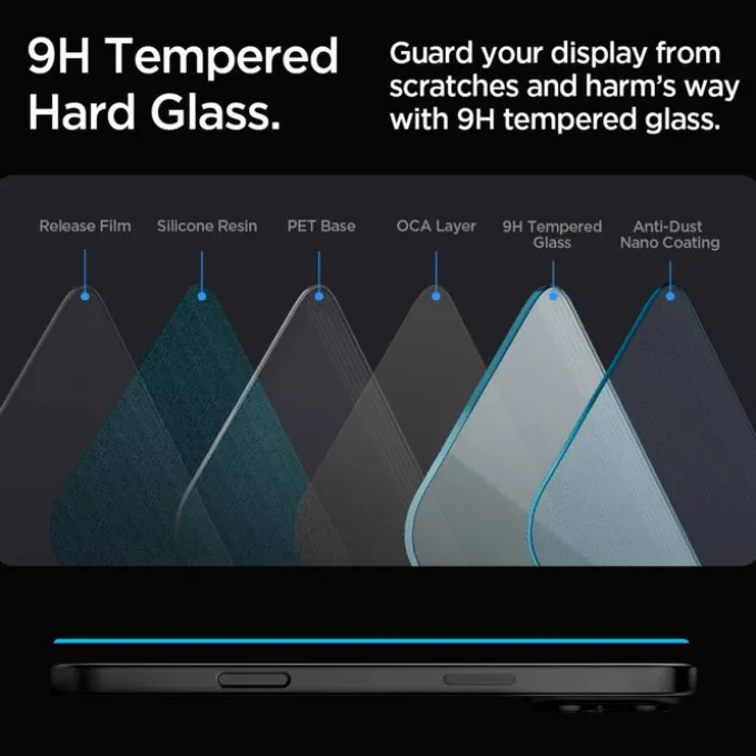 SZKŁO HARTOWANE SPIGEN GLAS.TR ”EZ FIT” IPHONE 16 PRO MAX CLEAR
