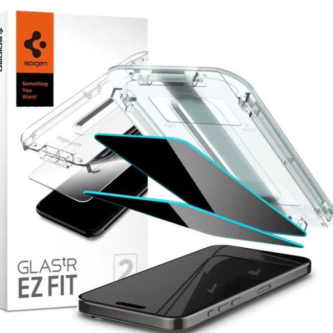 Szkło Hartowane Spigen Glas.tr ”ez Fit” 2-pack iPhone 15 Pro Max Privacy
