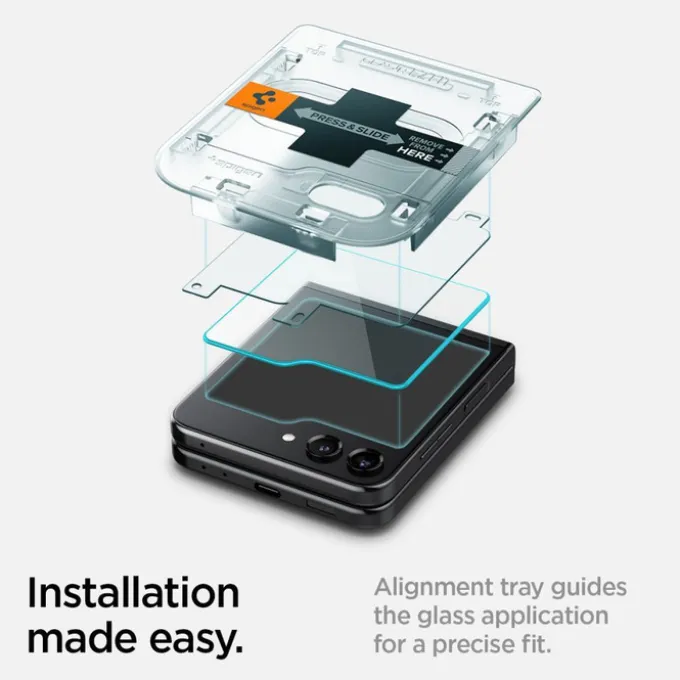 SZKŁO HARTOWANE SPIGEN GLAS.TR ”EZ FIT” 2-PACK GALAXY Z FLIP 5 CLEAR