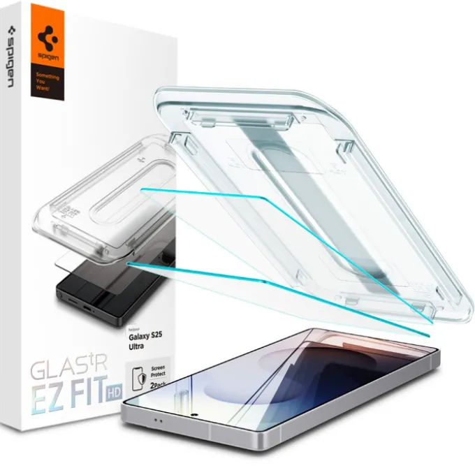 SZKŁO HARTOWANE SPIGEN GLAS.TR ”EZ FIT” HD 2-PACK GALAXY S25 ULTRA CLEAR