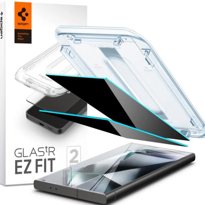 SZKŁO HARTOWANE SPIGEN GLAS.TR ”EZ FIT” 2-PACK GALAXY S24 ULTRA PRIVACY