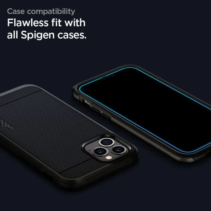 Szkło Hartowane SPIGEN iPhone 12 Pro Max Glass Fc Black Czarne