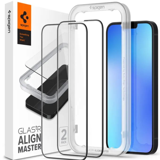 Szkło Hartowane Spigen iPhone 13 Pro Max Alm Glass Fc 2-Pack Black