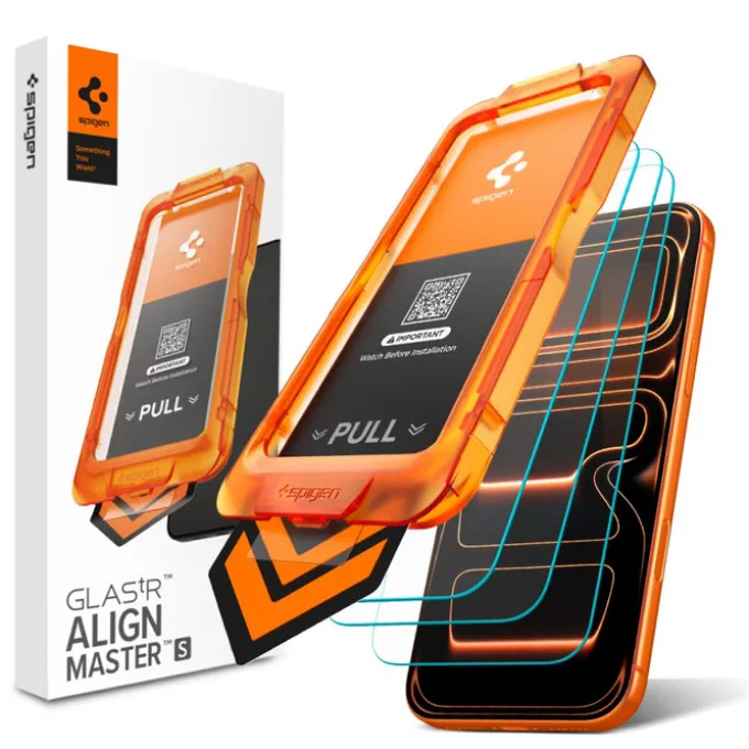 SZKŁO HARTOWANE SPIGEN IPHONE 17 PRO ALM GLAS.TR SLIM 3-PACK CLEAR