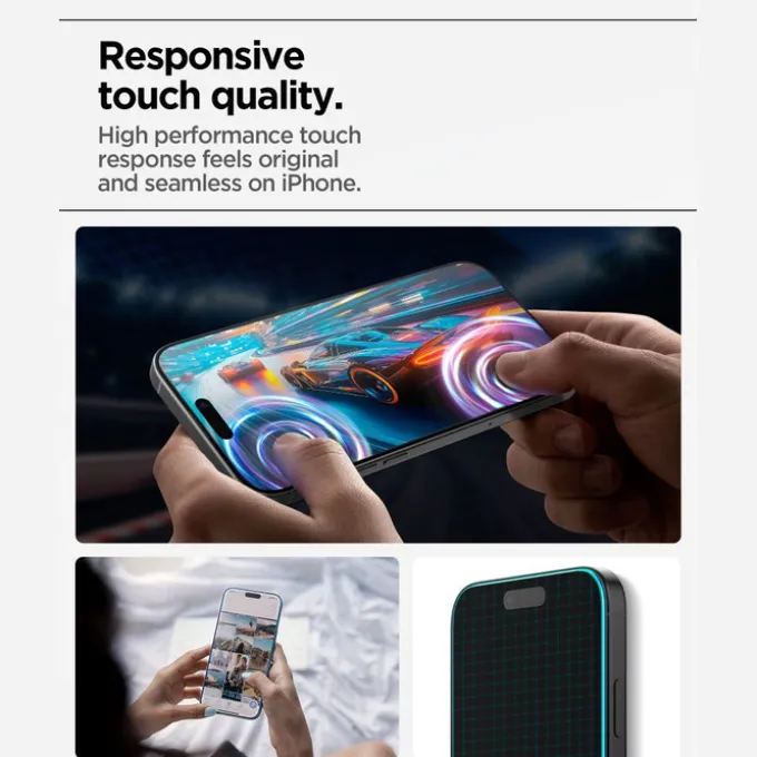 SZKŁO HARTOWANE SPIGEN IPHONE 17 PRO ALM GLAS.TR SLIM 3-PACK CLEAR