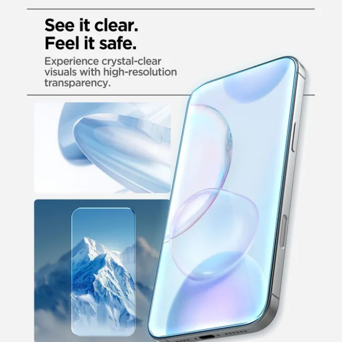 SZKŁO HARTOWANE SPIGEN IPHONE 17 PRO ALM GLAS.TR SLIM 3-PACK CLEAR