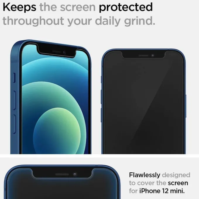Szkło Hartowane SPIGEN iPhone 12 Mini Glas.Tr ”Ez Fit” 2-pack