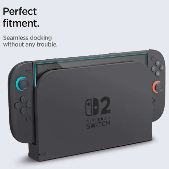 SZKŁO HARTOWANE SPIGEN NINTENDO SWITCH 2 GLAS.TR ”EZ FIT” 2-PACK CLEAR
