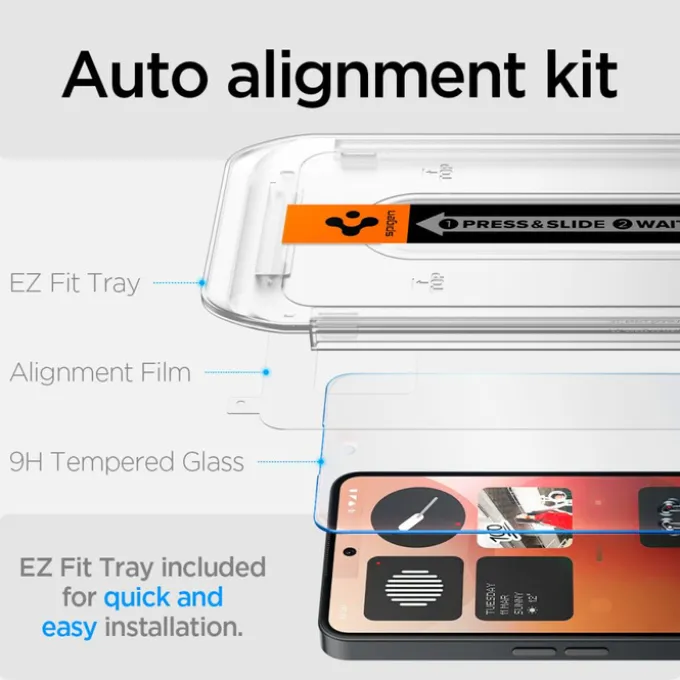 SZKŁO HARTOWANE SPIGEN NOTHING PHONE 3A / 3A PRO GLAS.TR ”EZ FIT” CLEAR