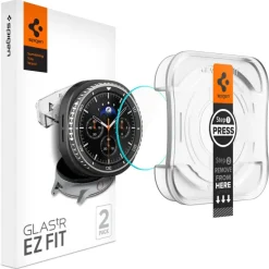 SZKŁO HARTOWANE SPIGEN SAMSUNG GALAXY WATCH 8 CLASSIC 46 MM GLAS.TR ”EZ-FIT” 2-PACK CLEAR