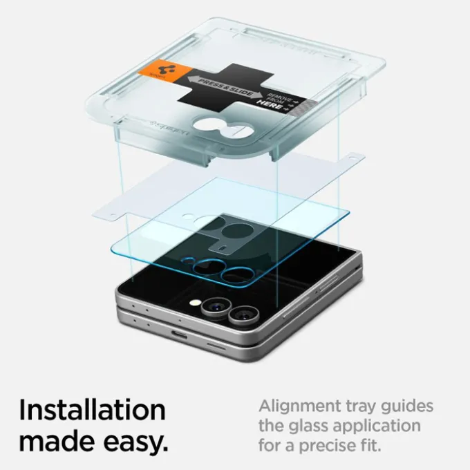 SZKŁO HARTOWANE SPIGEN SAMSUNG GALAXY Z FLIP 7 GLAS.TR ”EZ FIT” HD 2-PACK CLEAR