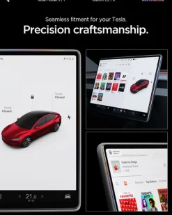 SZKŁO HARTOWANE SPIGEN TESLA MODEL Y 2025/2026 MODEL 3 2024/2025/2026 EZ FIT CLEAR TRANSPARENT 15.4