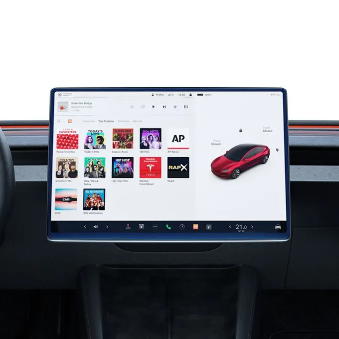 SZKŁO HARTOWANE SPIGEN TESLA MODEL Y 2025/2026 MODEL 3 2024/2025/2026 EZ FIT CLEAR TRANSPARENT 15.4" 1PAK