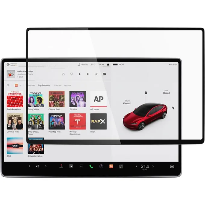 SZKŁO HARTOWANE SPIGEN TESLA MODEL Y 2025/2026 MODEL 3 2024/2025/2026 EZ FIT CLEAR TRANSPARENT 15.4" 1PAK