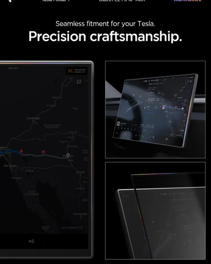 SZKŁO HARTOWANE TESLA MODEL Y L 2026 EZ FIT ANTI GLARE MATTE FC CZARNE