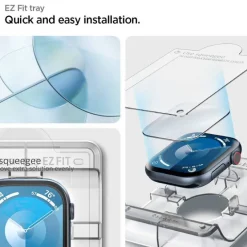 SZKŁO HYBRYDOWE SPIGEN ELITE SHIELD ”EZ FIT” 2-PACK APPLE WATCH 10 (42 MM) CLEAR
