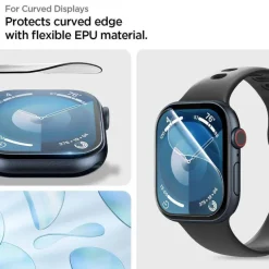 SZKŁO HYBRYDOWE SPIGEN ELITE SHIELD ”EZ FIT” 2-PACK APPLE WATCH 10 (46 MM) CLEAR
