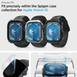 SZKŁO HYBRYDOWE SPIGEN ELITE SHIELD ”EZ FIT” 2-PACK APPLE WATCH 10 (46 MM) CLEAR