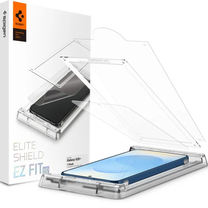 SZKŁO HYBRYDOWE SPIGEN SAMSUNG GALAXY S25 PLUS ELITE SHIELD ”EZ FIT” HD CLEAR