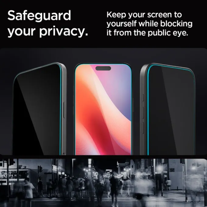 SZKŁO PRYWATYZUJĄCE SPIGEN GLAS.TR ”EZ FIT” 2-PACK IPHONE 16 PRO, 17, 17 Pro PRIVACY