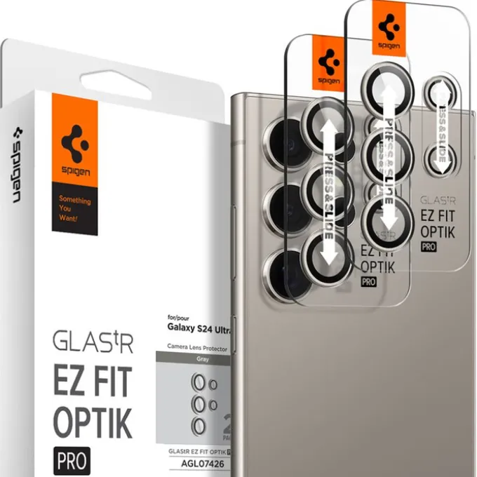 Szkło Spigen Samsung Galaxy S24 Ultra Glass tR EZ Fit Optik Pro 2 Pack Szare