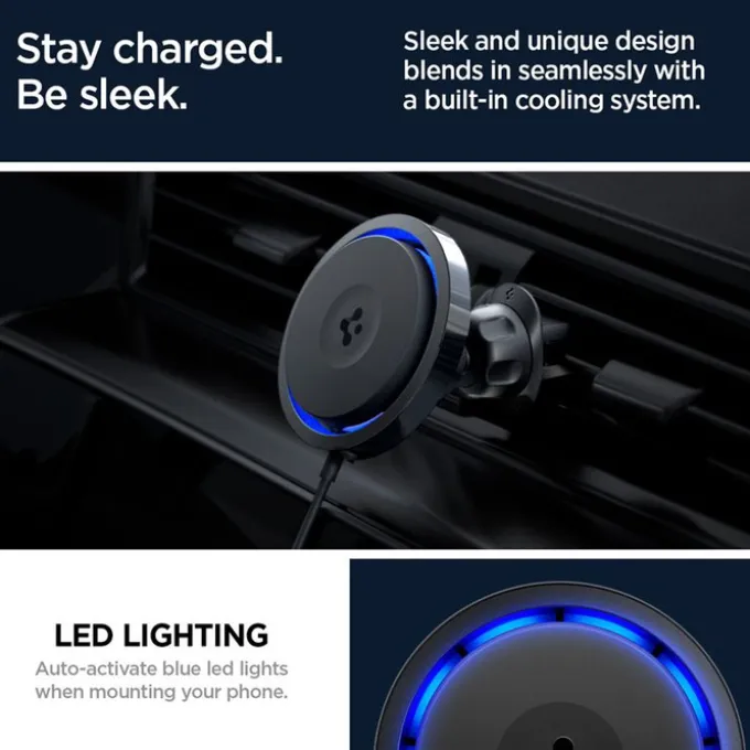 UCHWYT DO KRATKI SPIGEN ONETAP PRO 3 CRYOMAX MAGSAFE 20W CZARNY