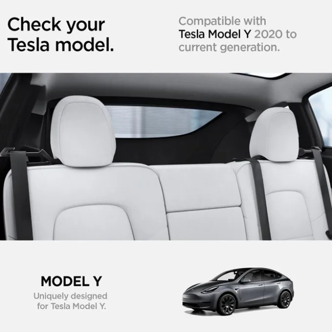 UCHWYT DO PASÓW BEZPIECZEŃSTWA SPIGEN TESLA MODEL Y BACKSEAT SEATBELT HOLDER BLACK