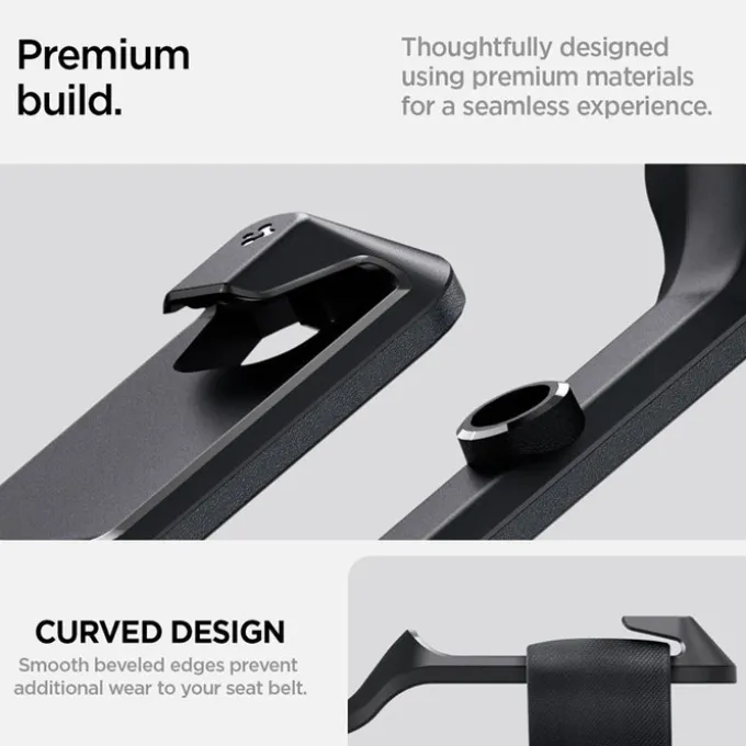 UCHWYT DO PASÓW BEZPIECZEŃSTWA SPIGEN TESLA MODEL Y BACKSEAT SEATBELT HOLDER BLACK