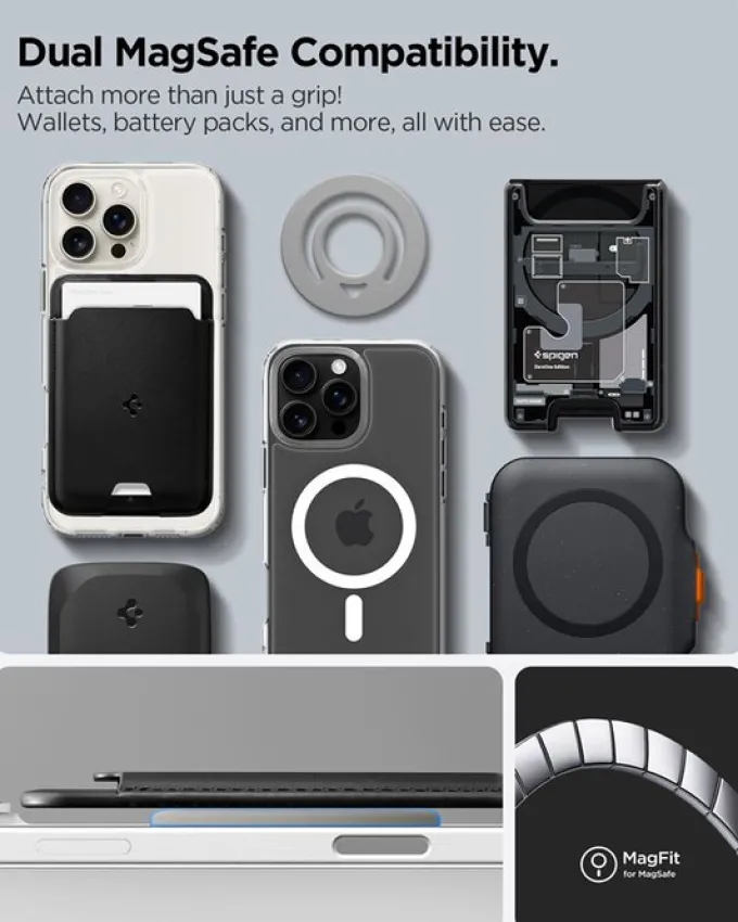 UCHWYT NA PALEC SPIGEN DUAL POP MAGSAFE SZARY
