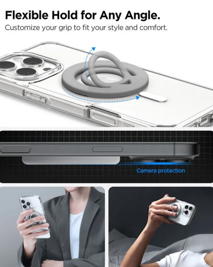 UCHWYT NA PALEC SPIGEN DUAL POP MAGSAFE SZARY