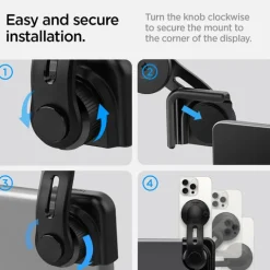 UCHWYT SAMOCHODOWY SPIGEN TESLA TAPLOCK MAGSAFE CAR MOUNT HOLDER BLACK SCREEN