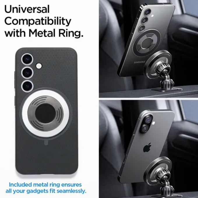 UCHWYT SPIGEN MFT13 MAGNETIC MAGSAFE DASHBOARD & VENT CAR MOUNT CZARNY