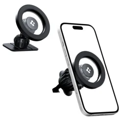 UCHWYT SPIGEN MFT13 MAGNETIC MAGSAFE DASHBOARD & VENT CAR MOUNT CZARNY