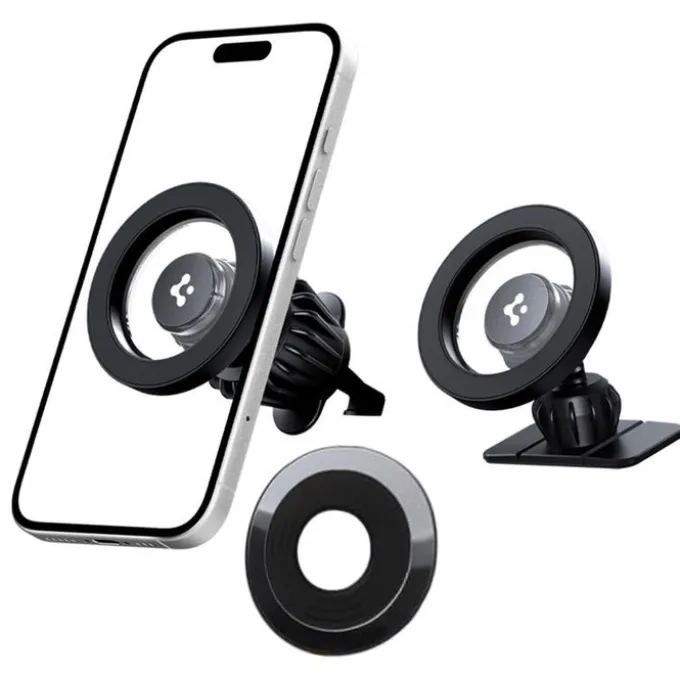 UCHWYT SPIGEN MFT13 MAGNETIC MAGSAFE DASHBOARD & VENT CAR MOUNT CZARNY