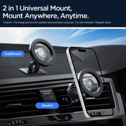 UCHWYT SPIGEN MFT13 MAGNETIC MAGSAFE DASHBOARD & VENT CAR MOUNT CZARNY