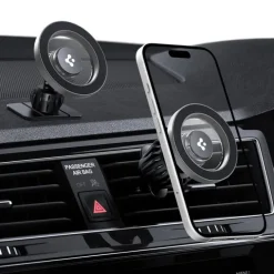 UCHWYT SPIGEN MFT13 MAGNETIC MAGSAFE DASHBOARD & VENT CAR MOUNT SREBRNY