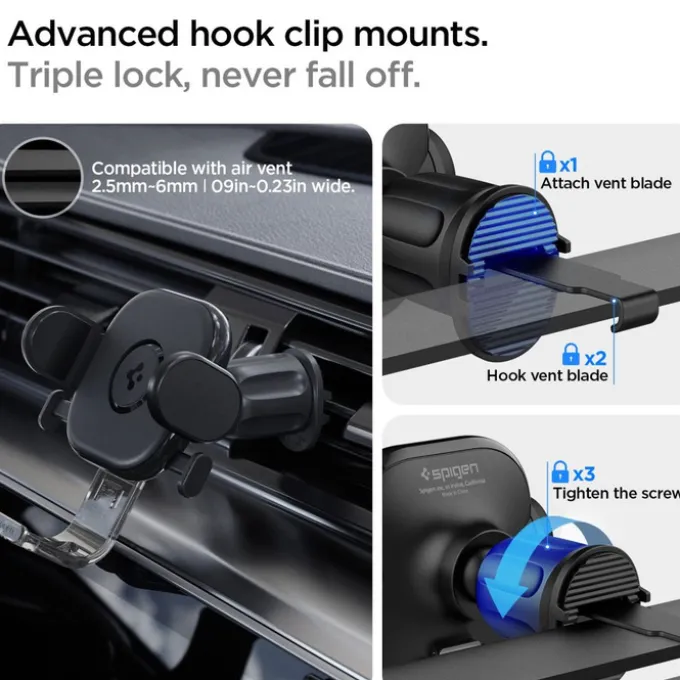 Uchwyt Spigen Uts12 Onetap Universal Vent Car Mount Black