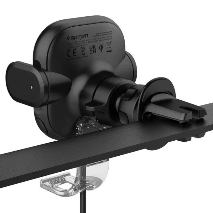 Uchwyt Spigen Uts12w Onetap Universal Vent Car Mount Wireless Charger Black